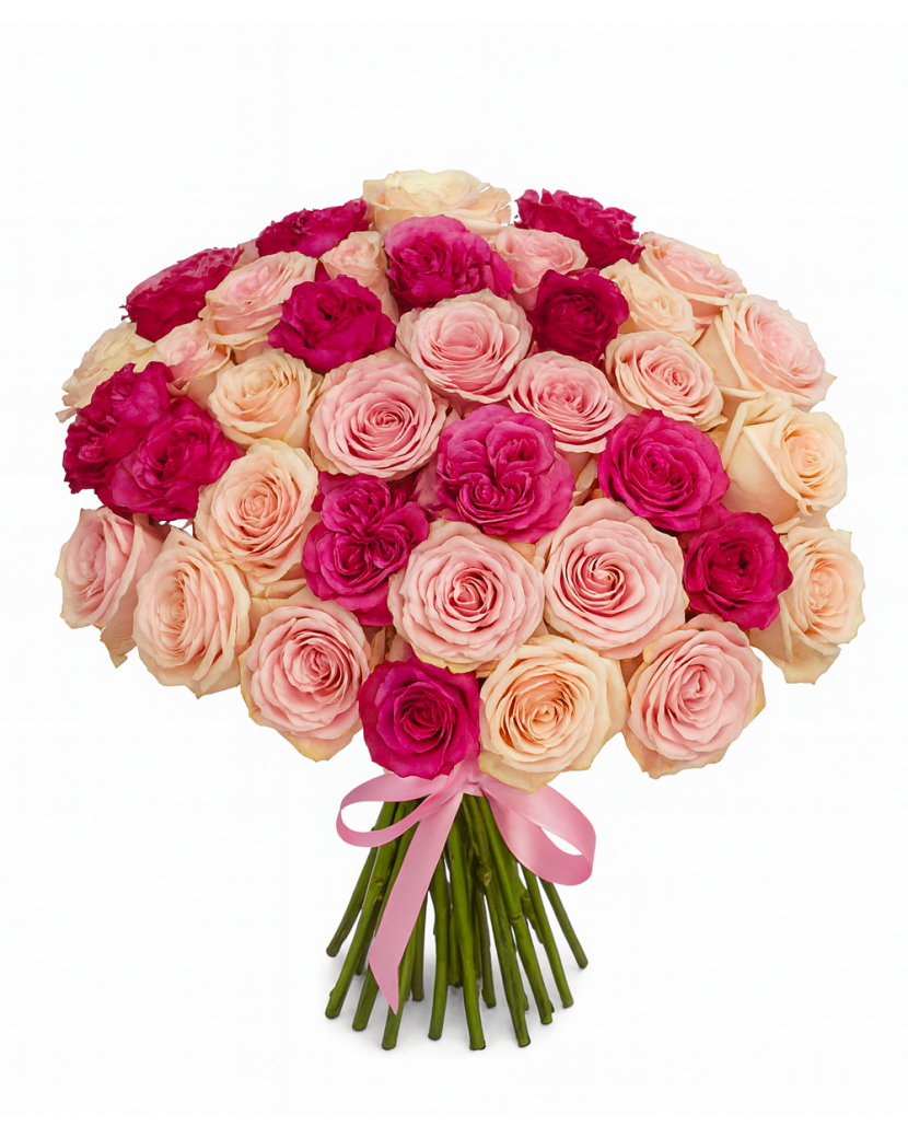 MIX barevných růží 25 ks