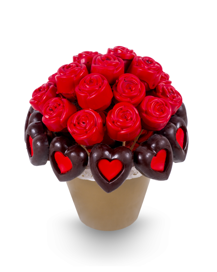 Rudé růže z muffinů Střední (M)