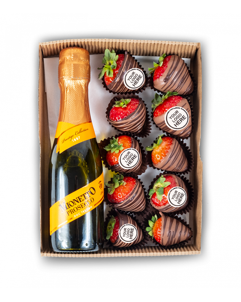 Jahody a prosecco s logem Malý (S)