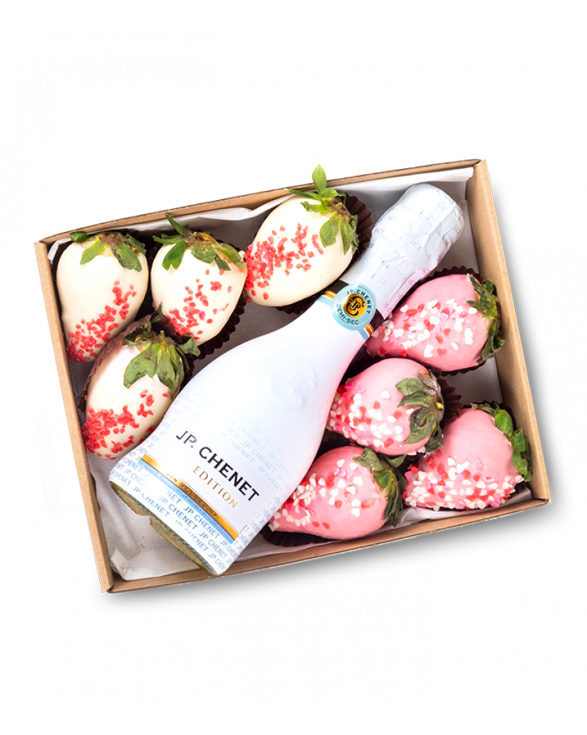Růžové jahody a prosecco Malý (S)