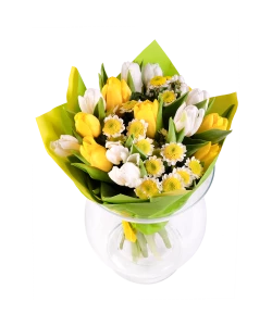Weiß - gelber Blumenstrauß