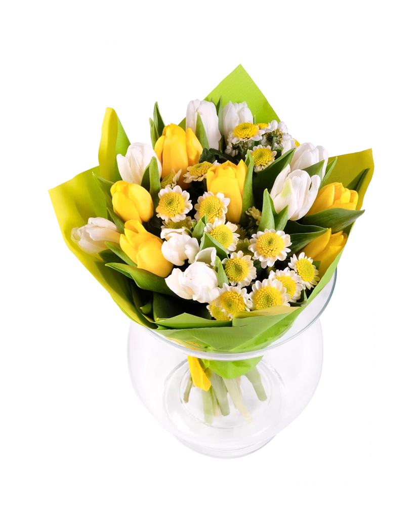 Weiß - gelber Blumenstrauß