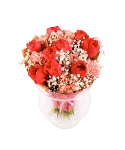 Rot - Cremefarbenes Bouquet