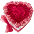 Red and Multi color Carnations White Heart Box 3