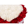 Red and White Carnations White Heart Box 2