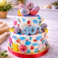 Colorful Cake with Donuts 5
