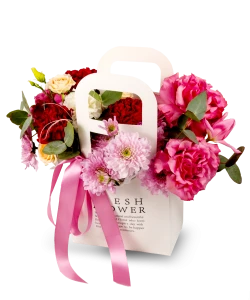 Taška květin růžová