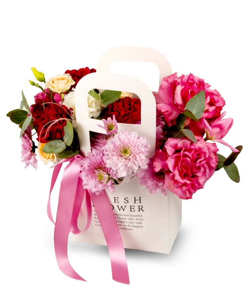 Taška květin růžová