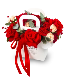 Květinová taška červená