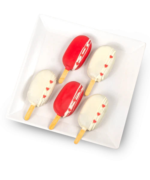 Dortové nanuky se srdíčky