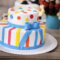Разноцветный торт с лентой 4