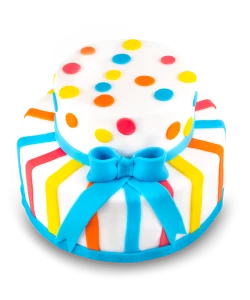 Colorful Cake with Ribbon