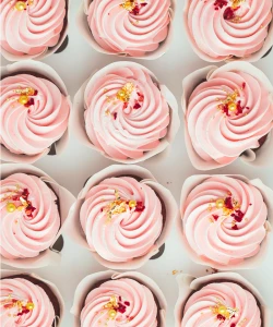 Rosa Zuckerguss Cupcakes