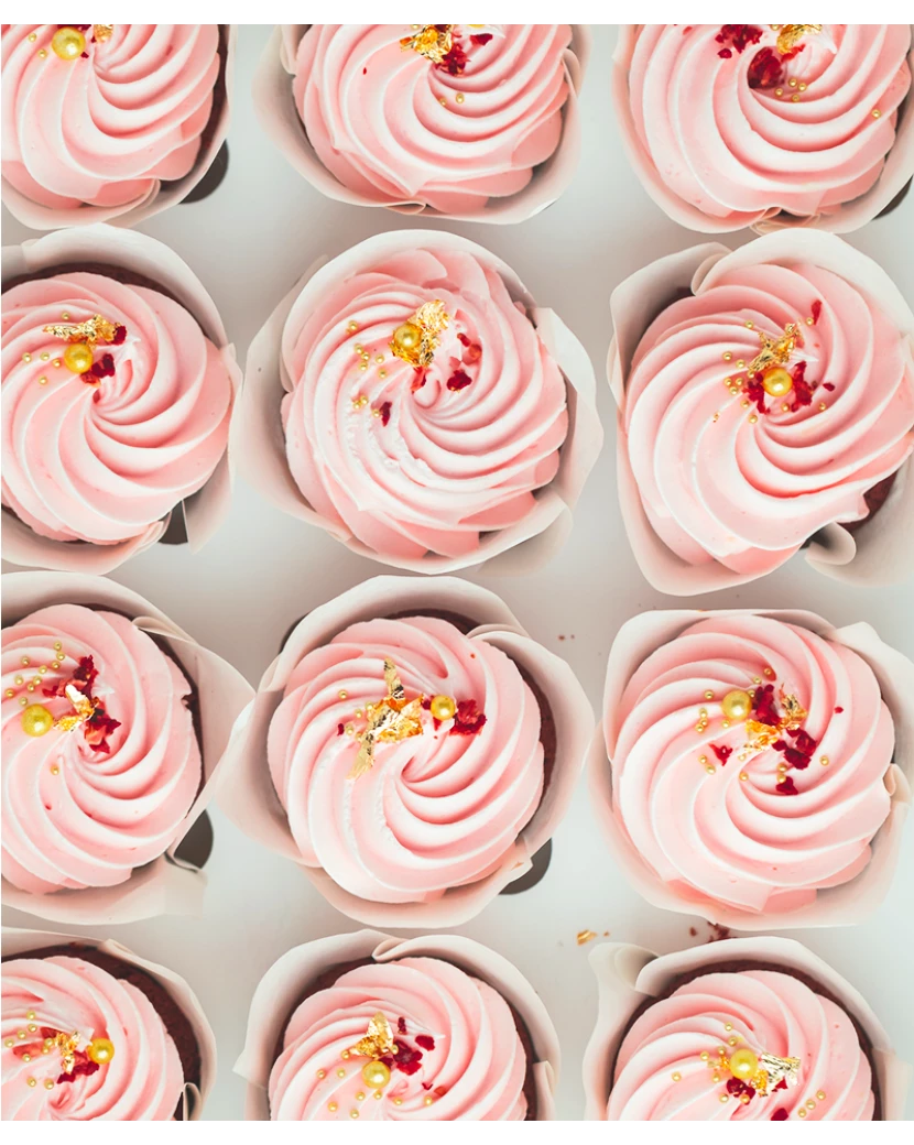 Pink Frosting Cupcakes