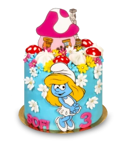 Smurfette cake