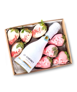 Pink Strawberries and Prosecco
