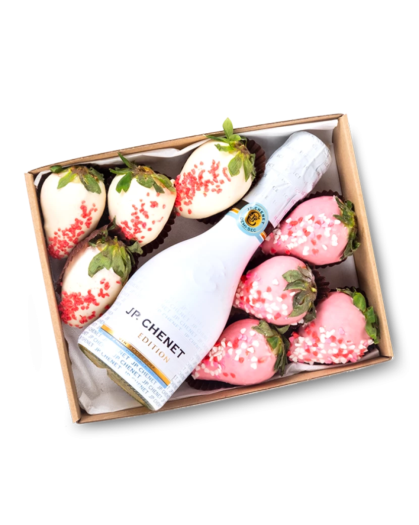 Pink Strawberries and Prosecco