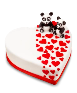 Heart cake with bears