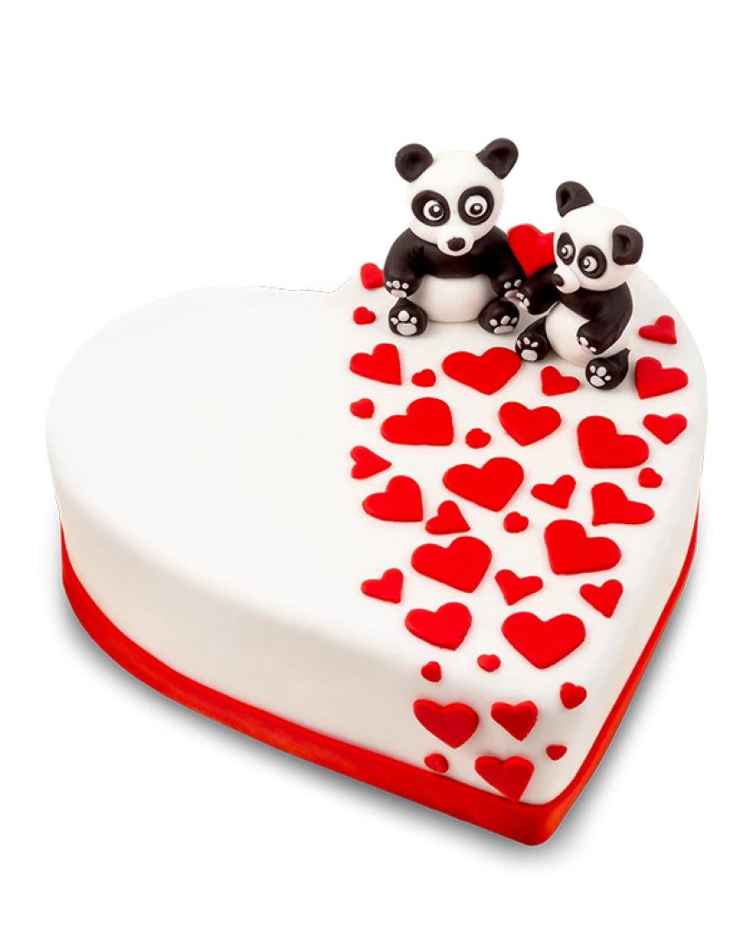 Heart cake with bears