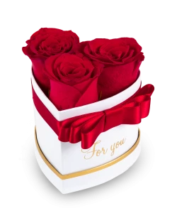 Heart box of roses 3 PC