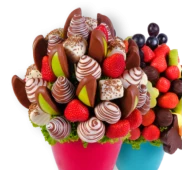 Fruit and chocolate flowers