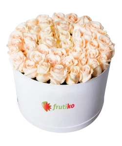 Oval Peach Roses Box