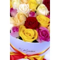 White Oval Box Colorful Roses 2