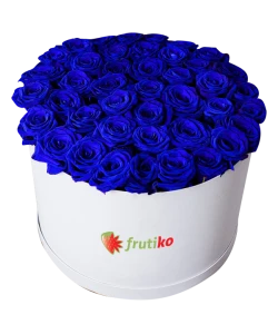 Oval Blue Roses Box 