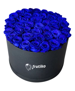 Schachtel mit blauen Rosen Schwarz