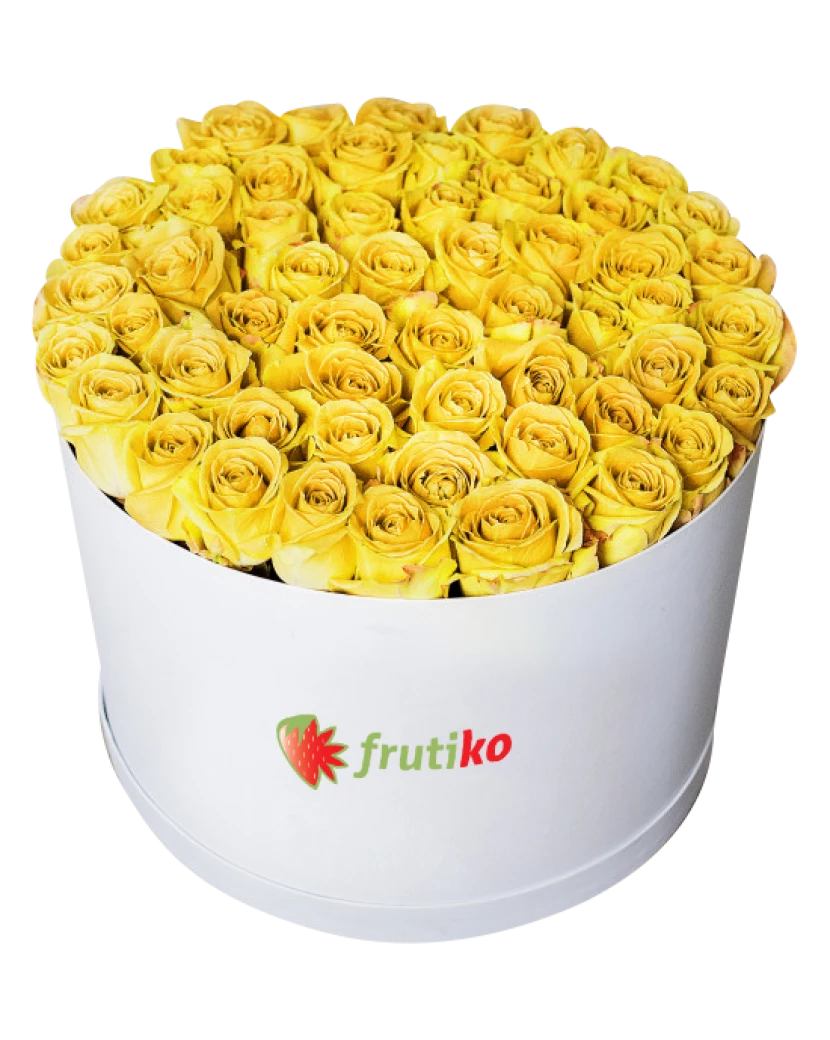 Oval Yellow Roses Box