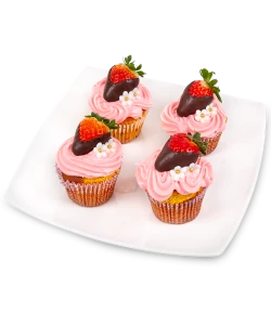 Cupcakes mit Erdbeeren