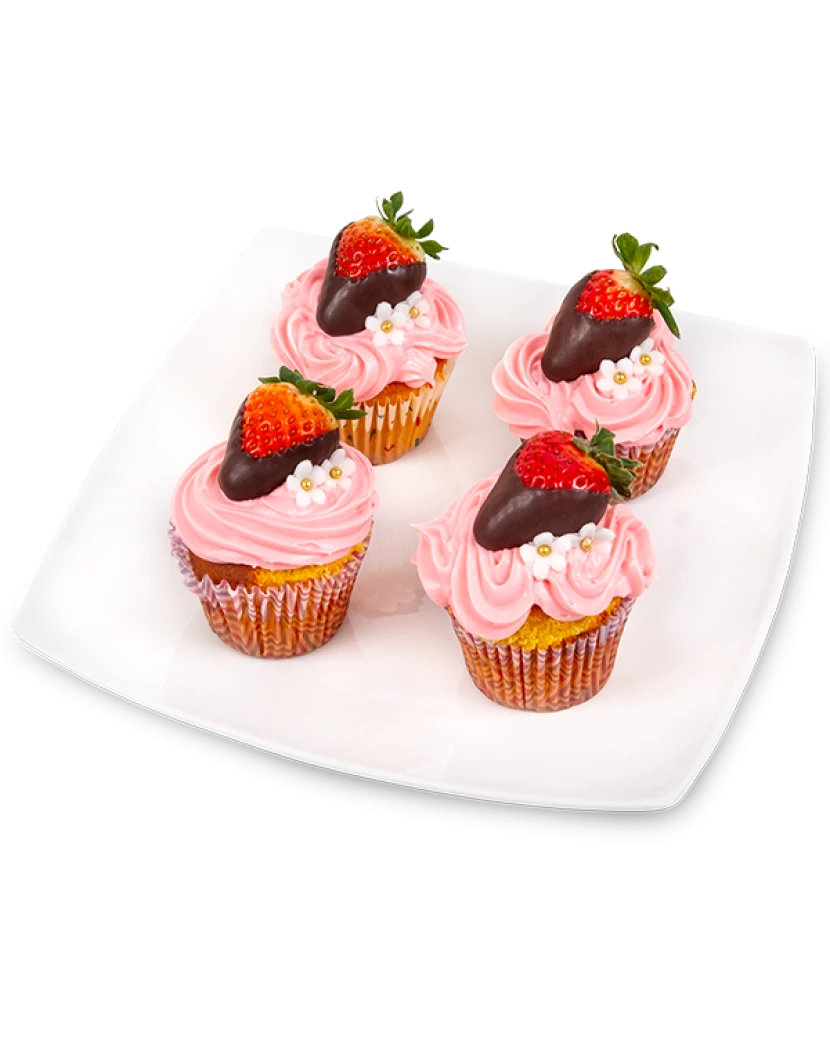 Cupcakes with strawberries