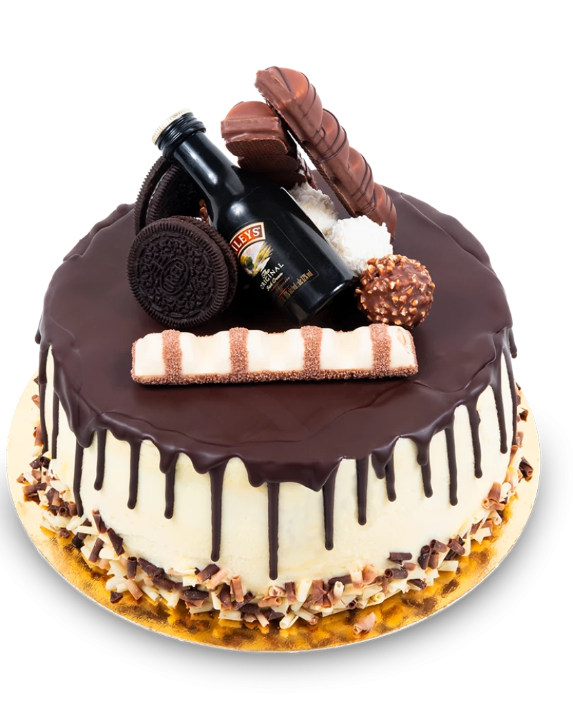 Cream cake with chocolate