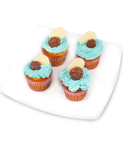 Blauer Zuckerguss Cupcake