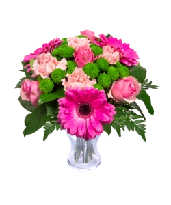 Pink Roses, Gerberas, Carnation