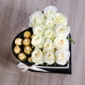 Černé srdce bílé růže + Ferrero Rocher 3