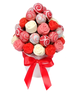 Pink bouquet from popcakes