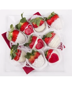 Heart Strawberries white
