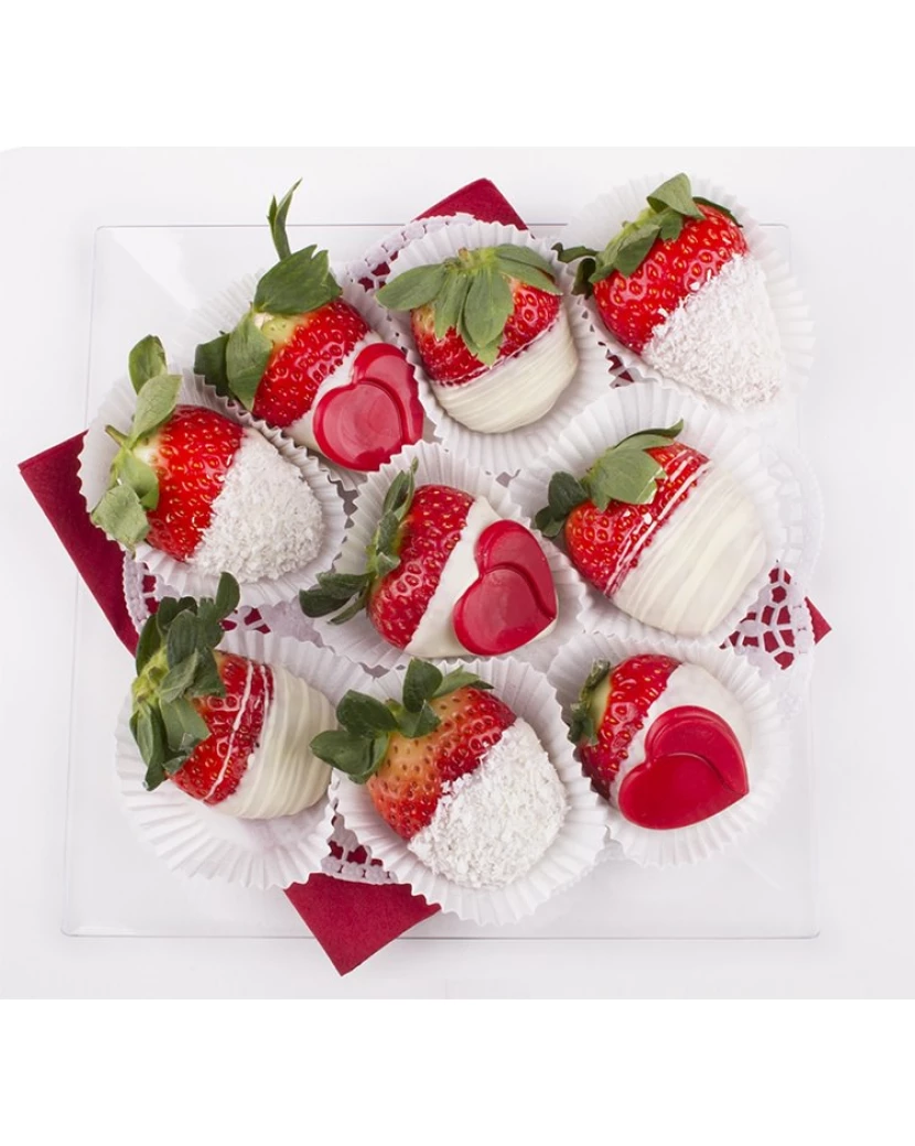 Heart Strawberries white