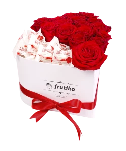 Heart Box Red Rose + Raffaello