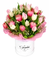 Box of White&Pink Tulips