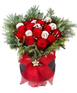 Vánoční krabička s růžemi